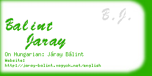 balint jaray business card